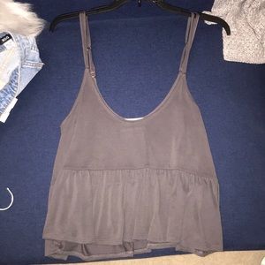 Dark grey cropped shirt